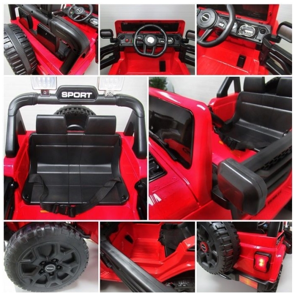 Elektromos játékautó Jeep X10-belül piros