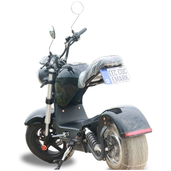 Elektromos Harley robogó CityCoco M3-fekete-hátul